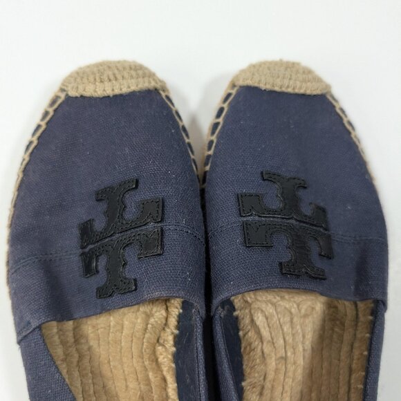 Great condition Tory Burch Weston Flat Espadrille shoes in Bright Navy - size 8M - Picture 7 of 17
